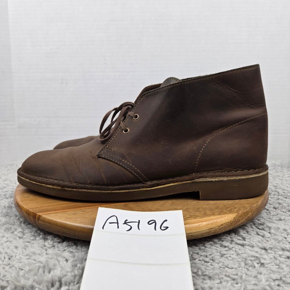 Clarks Mens 12M Bushacre Brown Leather Casual Daily Lifestyle Desert Chukka Boot